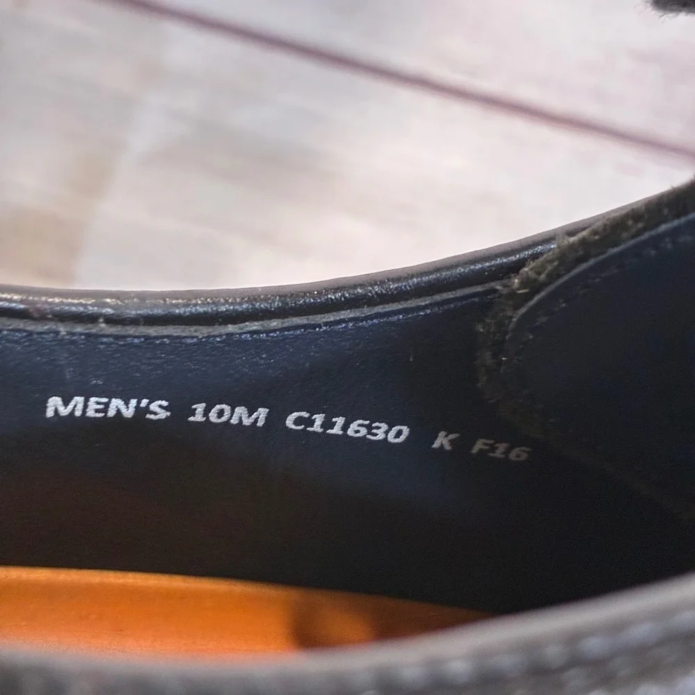 Cole Haan Grand.OS Cap Toe Derby Shoes Mens Black Leather Sz.10M‎